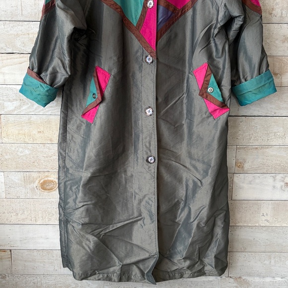 90s Colourful Long Spring Jacket - Picture 4 of 13